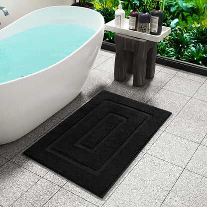 HOMORE Black Bathroom Rug 24x60 Inch Soft Absorbent Bathroom Runner Rug