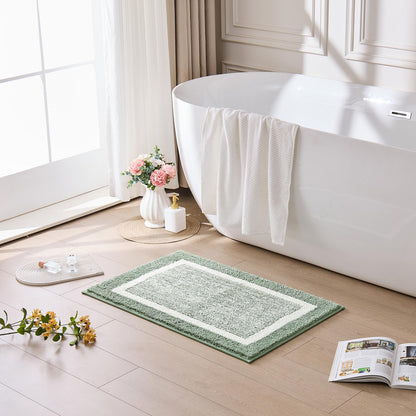 CozeCube Navy Blue Bath Mat 24"x16" Non Slip Washable Rug