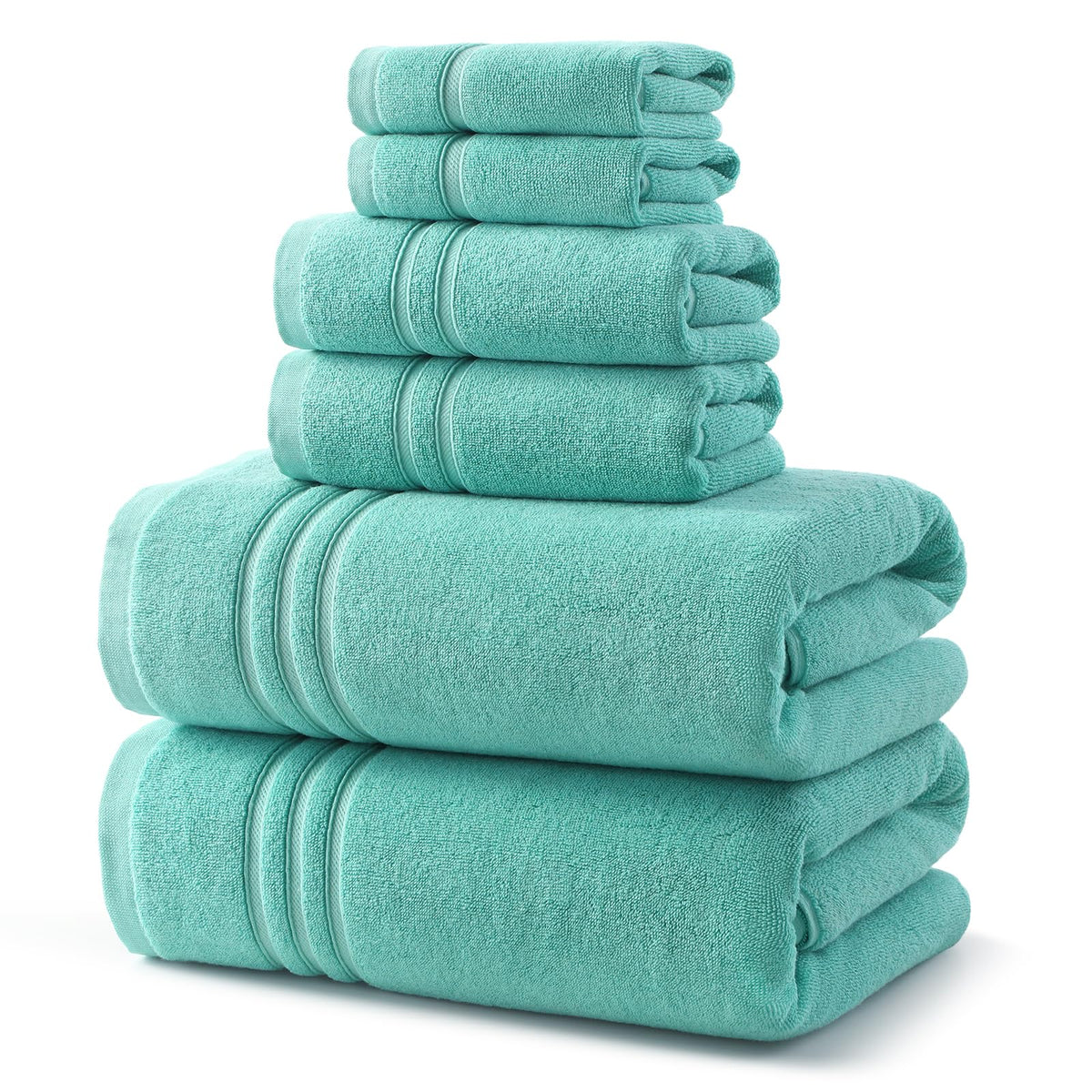REDKISS Beige Towels Set 6 Piece Cotton Towel Sets with 2 Bath Towels, 2 Hand, 2 Washcloths, 650GSM Hotel Quality, Soft, Highly Absorbent Towels for Bathroom Gym, Ideal Everyday Use