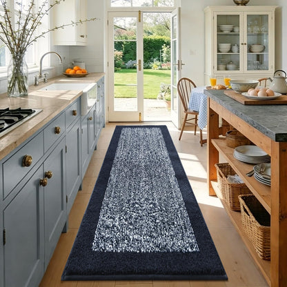 Long 2x4 Ft (48''x24'') Bathroom Rugs, Non Slip Washable Bath Mat Grey