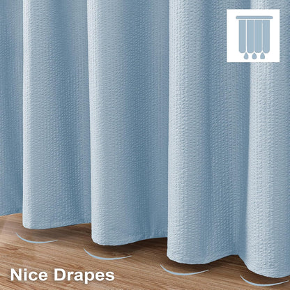 OVZME Berry Cute Shower Curtain, Embossed Textured Fabric Shower Curtain for Bathroom - Soft Cloth & Hotel Spa Luxury, Water Repellent, Machine Washable Shower Curtain, 72X72, Glacier Blue