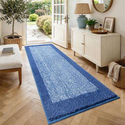 Long 2x4 Ft (48''x24'') Bathroom Rugs, Non Slip Washable Bath Mat Grey