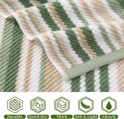 VOOVA & MOVAS Hand Towels 4 Pack, 100% Cotton, 16x27 in, Sage Beige