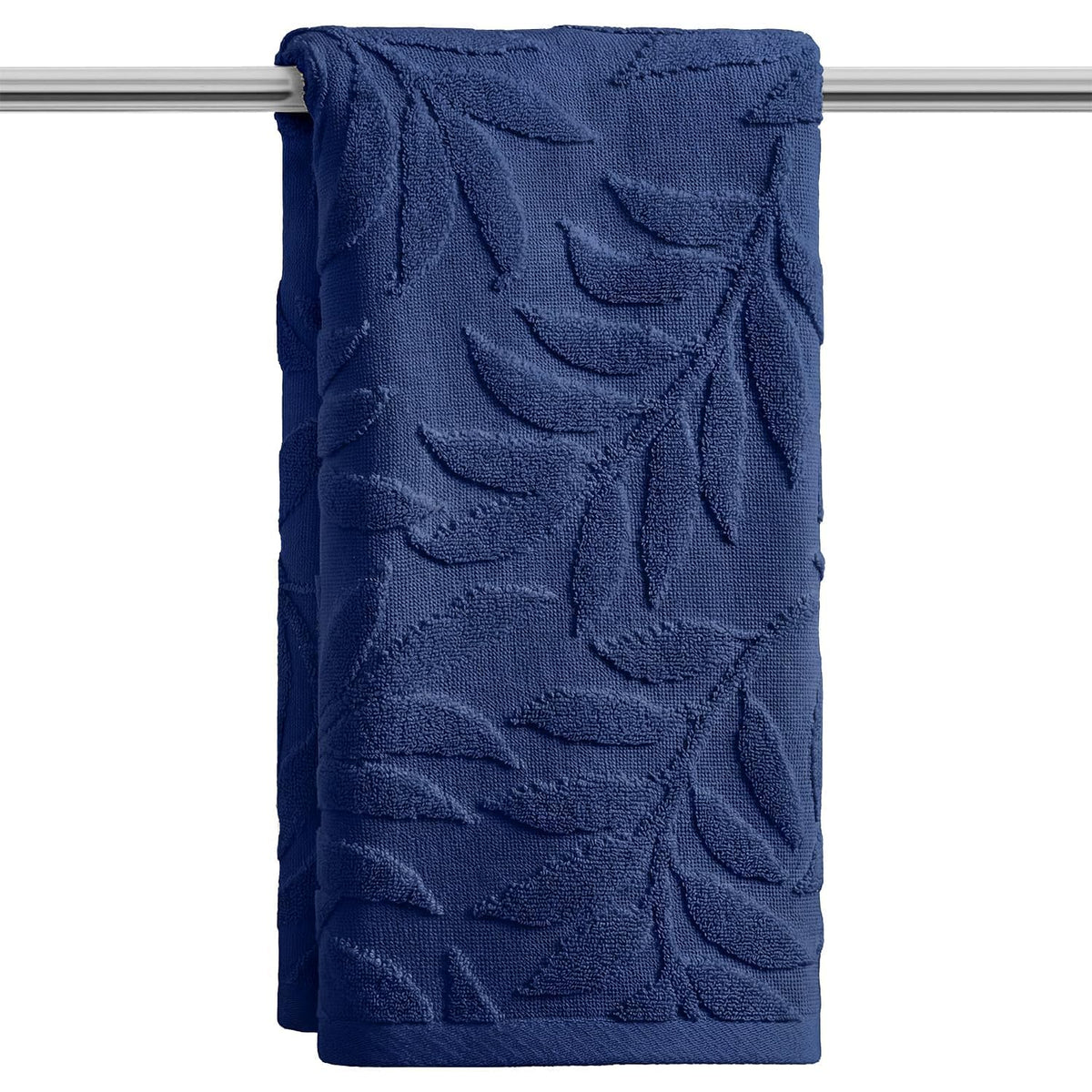 Artoid Mode 2 Pcs Caramel 3D Leaves Jacquard Hand Towels for Bathroom, 100% Cotton Soft Absorbent Bathroom Decor Towels, 13.7 x 29.5 Inch