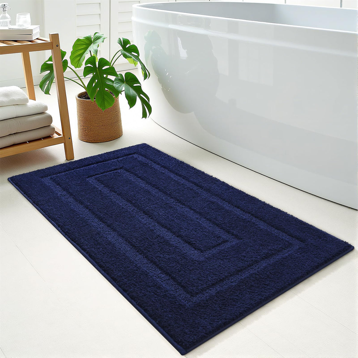 HOMORE Black Bathroom Rug 24x60 Inch Soft Absorbent Bathroom Runner Rug