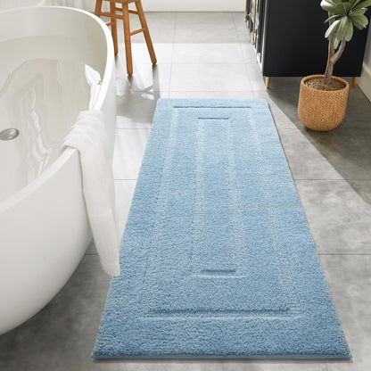 HOMORE Black Bathroom Rug 24x60 Inch Soft Absorbent Bathroom Runner Rug