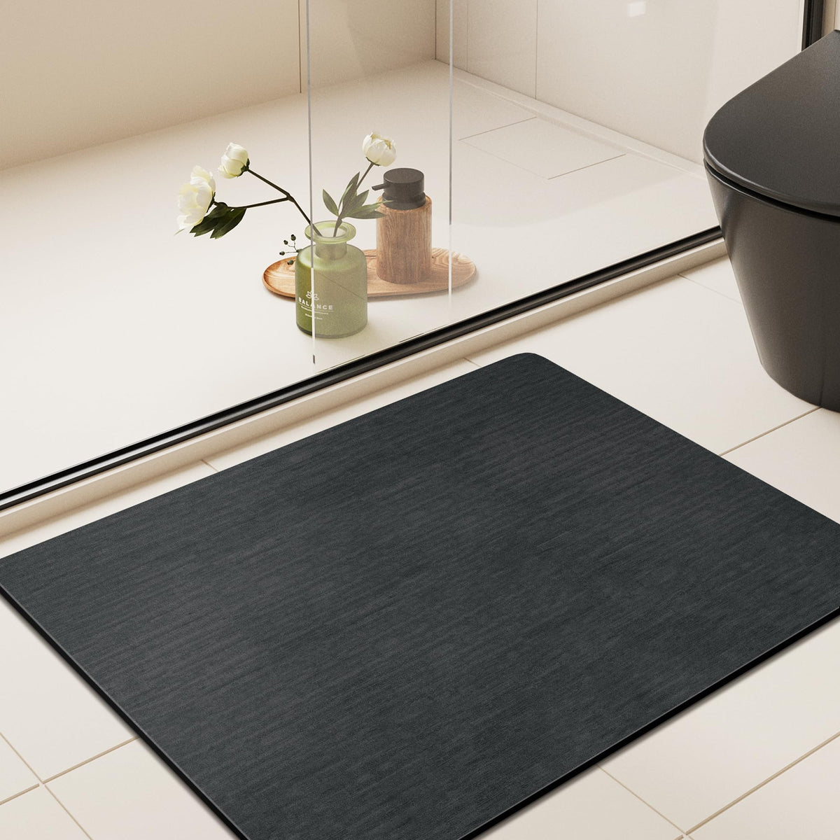 Mecko Bath Mat 16"x24",Ultra Thin Bathroom Rug fit Under Door Light Blue