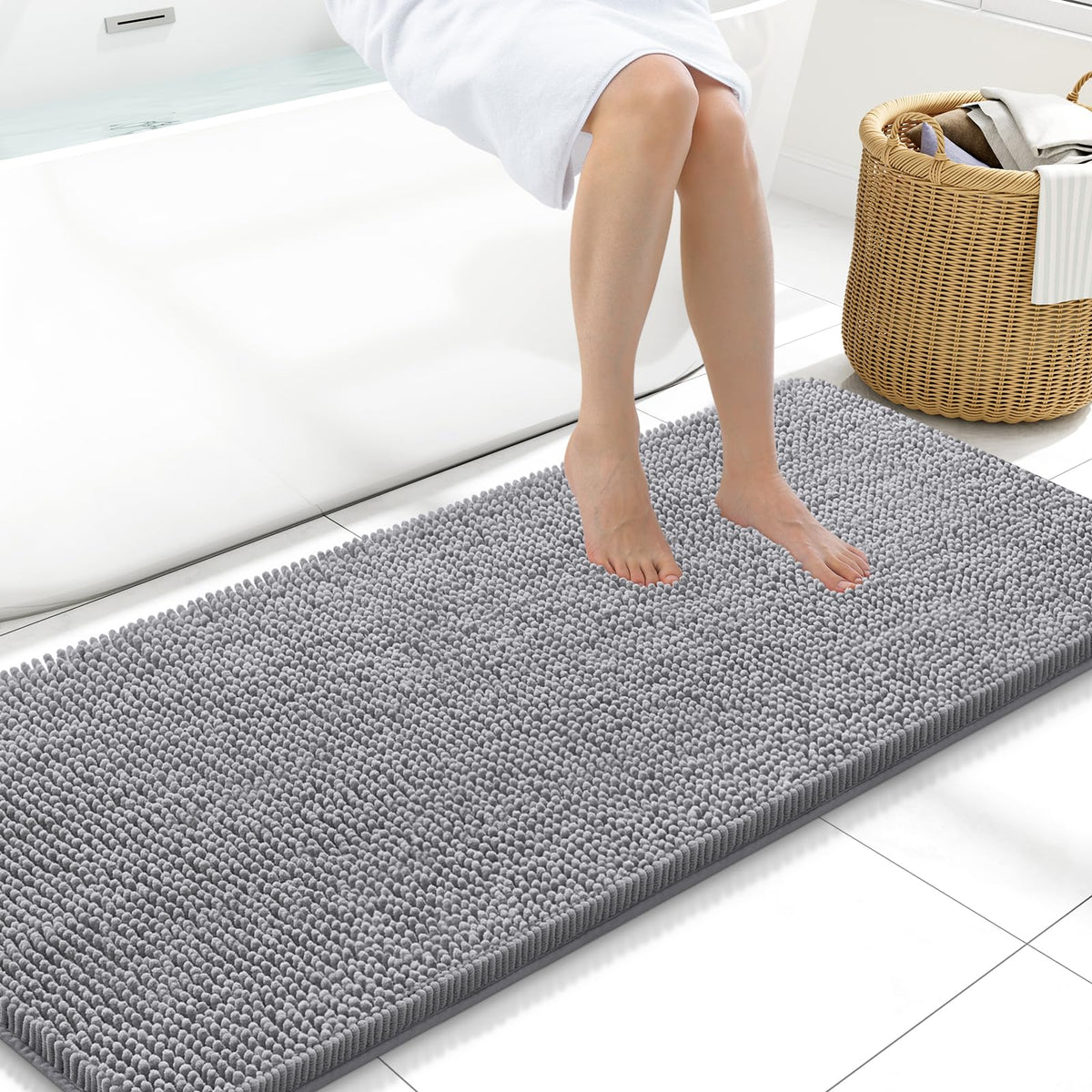 Arotive Bathroom Rugs 24x16, Soft Absorbent Shaggy Chenille Bath Rugs
