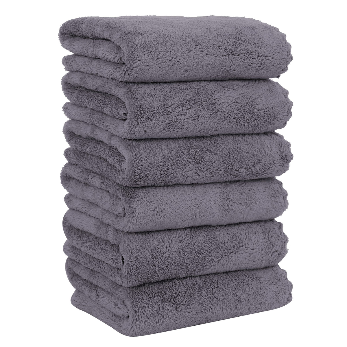 MOONQUEEN 6 Pack Premium Hand Towels - Quick Drying - Microfiber Coral Velvet Highly Absorbent Towels - Multipurpose Use as Hotel, Bathroom, Shower, Spa, Hand Towel 16 x 28 inches (Brown)