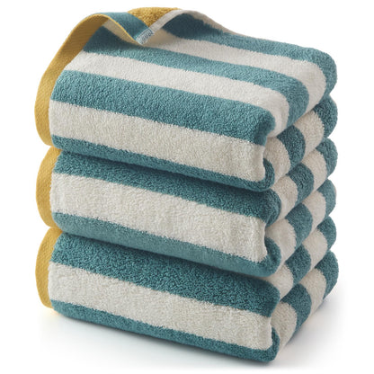 REDKISS Striped Hand Towels for Bathroom, Kitchen Decor, Guest Use, Ultra Soft and Highly Absorbent for Kids Adults, 100% Cotton, 12” x 28”, 3 Pack