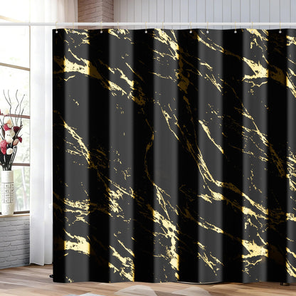 Premium Gray Marble Shower Curtain - Realistic Vein Design, Water-Resistant Fabric (72x72 Inches), Stable Drape, Easy-Clean, Stylish Nordic/Ins Bathroom Decor