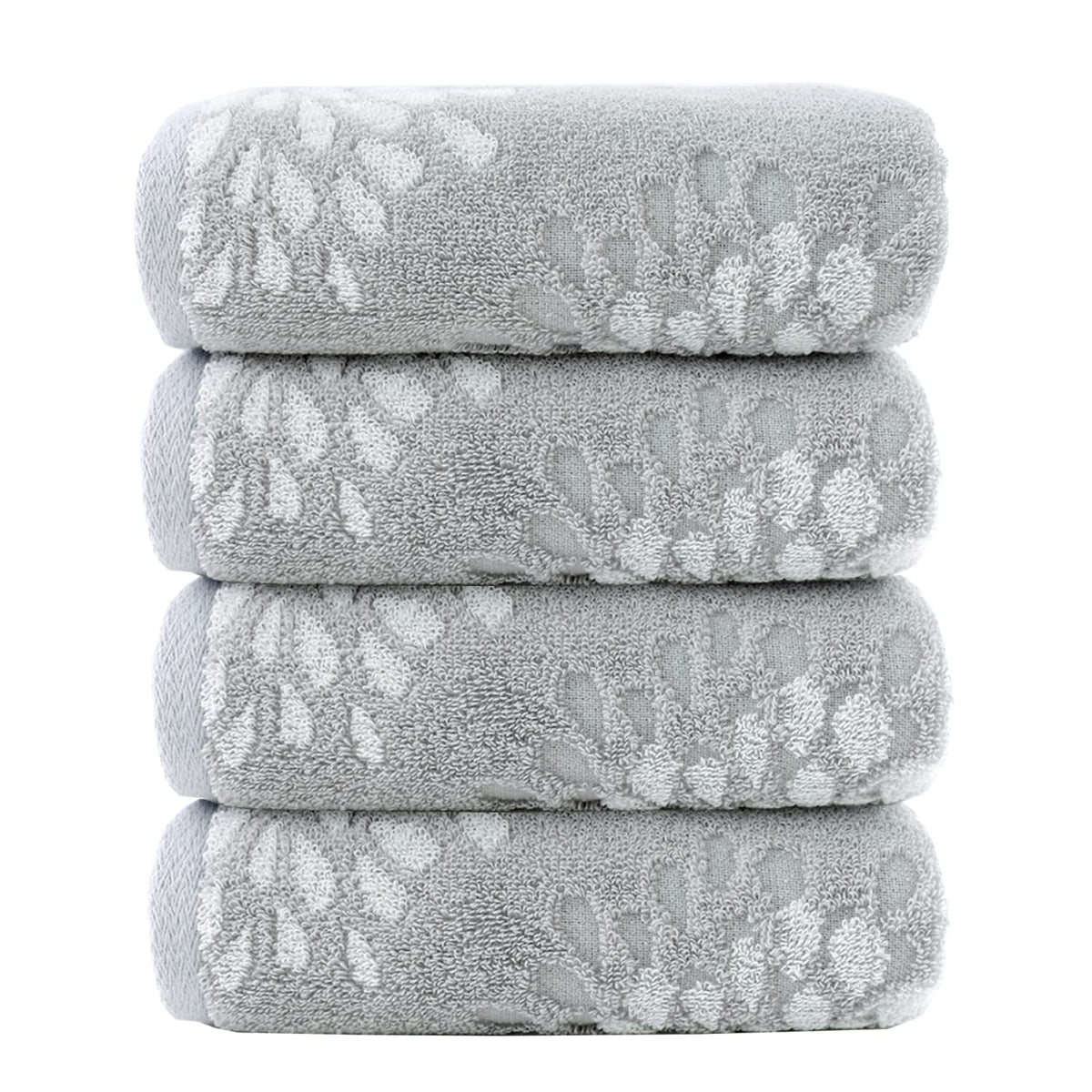 Pidada Hydrangea Floral Cotton Hand Towels Set of 4