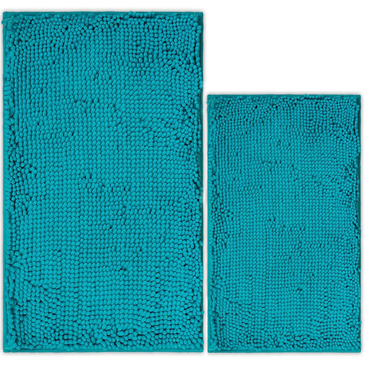 Bathroom Rugs Chenille Bath mat 2 Piece Set, Super Absorbent, Strong PVC Non Slip Backing, Bath mats for Bathroom, Plush Shaggy, Thick, Machine Washable, Bathtub, Toilet.(Light Grey)