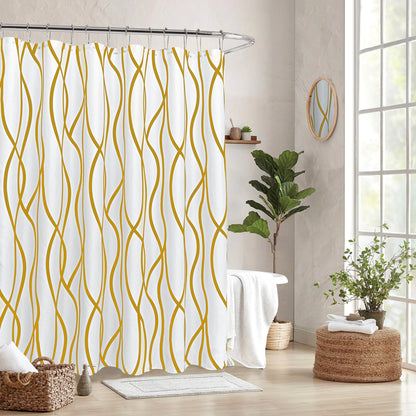 Fabric Modern Shower Curtain-Burgundy & White Shower Curtains for Bathroom