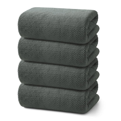 REDKISS 6-Piece Bath Towel Set - 2 Washcloths, 2 Hand Towels, 2 Bath Towels | Ultra-Fiber Coral Fleece, Super Absorbent, No Lint & No Fading | Perfect for Bathroom, Spa, Gym | Family -Olive Green