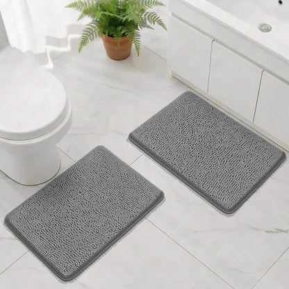 Bcoimo Small Bath Rug Mat,24x17 Chenille High Absorbent Latte Bathroom Mats