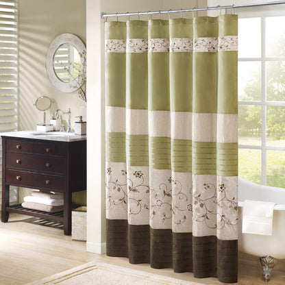Madison Park Serene Shower Curtain for Bathroom, 72 x 72, Purple