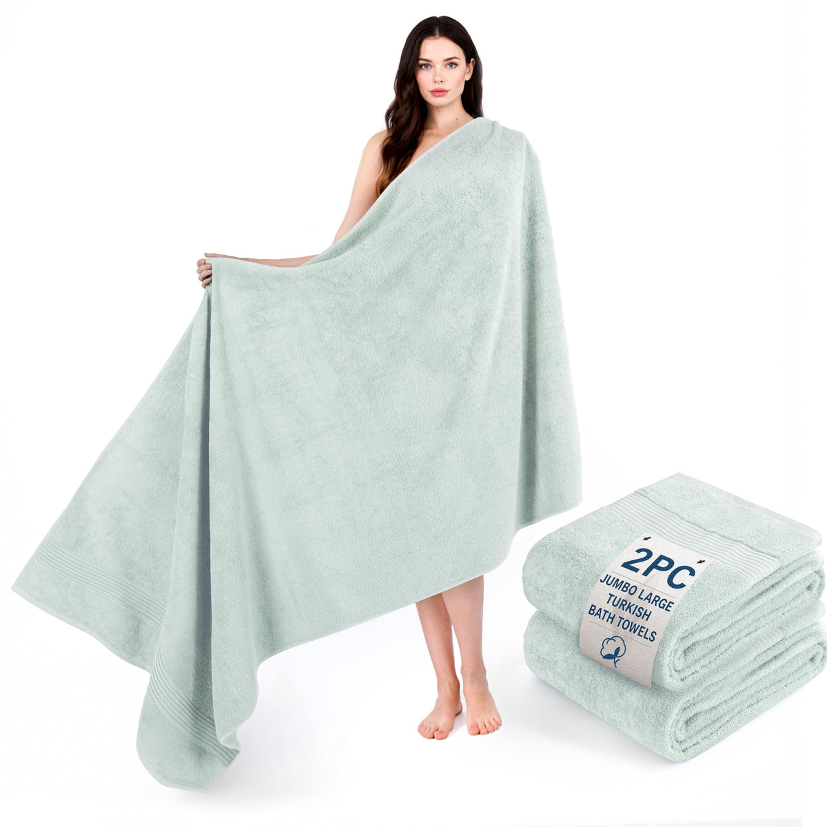 Cotton Paradise 100% Cotton Turkish Towel Set, Soft Absorbent Quick Dry, 6 Piece Towel Set, Beige