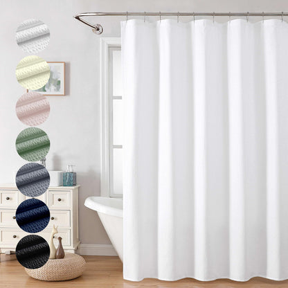 OVZME Berry Cute Shower Curtain, Embossed Textured Fabric Shower Curtain for Bathroom - Soft Cloth & Hotel Spa Luxury, Water Repellent, Machine Washable Shower Curtain, 72X72, Glacier Blue