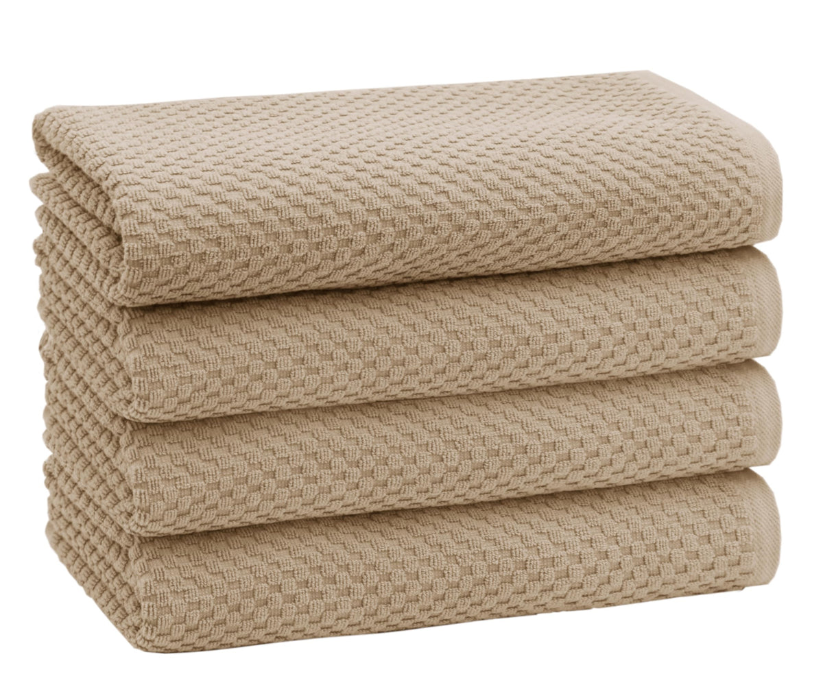 COTTON CRAFT Euro Spa Waffle Weave Bath Towels - Set of 4 Grey Towels