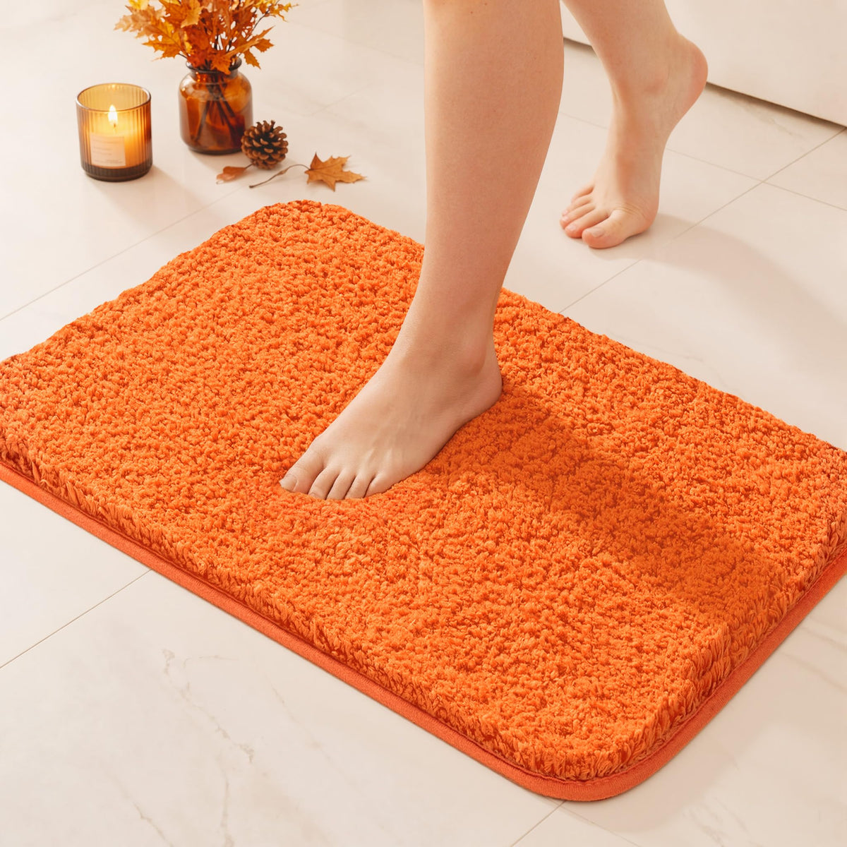 MIULEE Dark Purple Bathroom Rugs Soft Small Microfiber Bath Mat 16x24 Inch