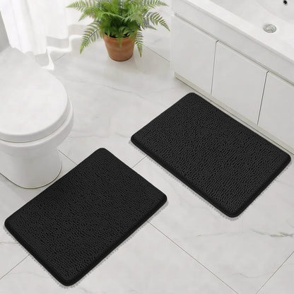Bcoimo Bath Rug Mat,Sage Chenille High Absorbent Long Bathroom Runner Rugs