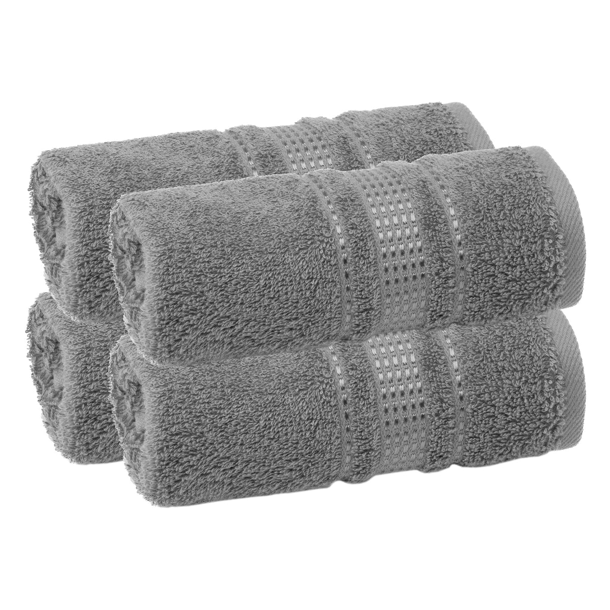 Melissa Linen Fingertip Towels 4 Pack, 100% Turkish Cotton, Small Hand Towels for Body and Face, 12 x 18 in, Soft and Absorbent, Quick Dry, Aqua Green (Light Teal/Seafoam)