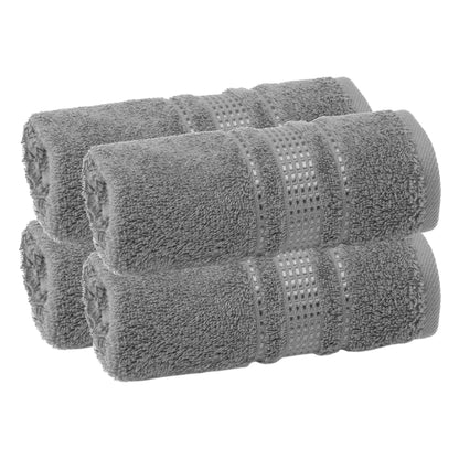 Melissa Linen Fingertip Towels 4 Pack, 100% Turkish Cotton, Small Hand Towels for Body and Face, 12 x 18 in, Soft and Absorbent, Quick Dry, Aqua Green (Light Teal/Seafoam)