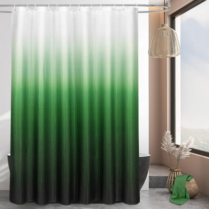 Sage Green Luxury Heavyweight Textured Fabric Shower Curtain Hotel,72x72