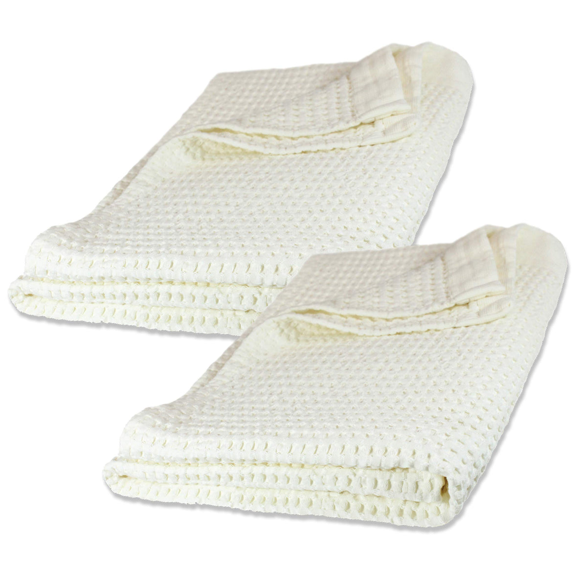 GILDEN TREE Waffle Hand Towels for Bathroom Quick Dry Large Luxury Lint Free Super Absorbent Cotton Hand Towels Set of 2, Modern Style (Cream)