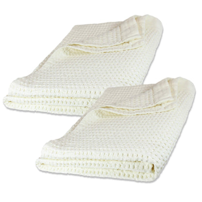 GILDEN TREE Waffle Hand Towels for Bathroom Quick Dry Large Luxury Lint Free Super Absorbent Cotton Hand Towels Set of 2, Modern Style (Cream)