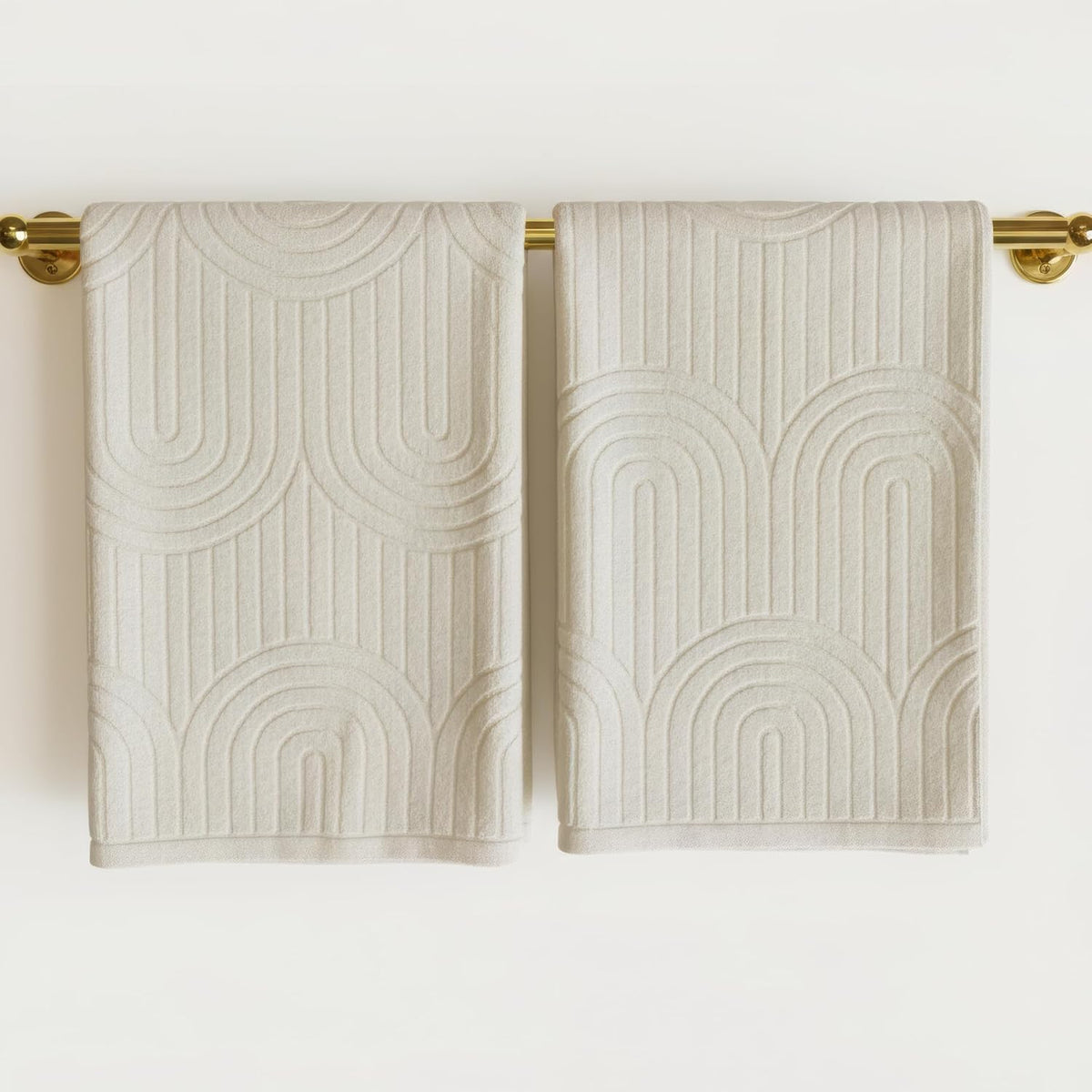 Decorative Hand Towels Set of 2 - Soft Boho Cotton for Bathroom or Kitchen