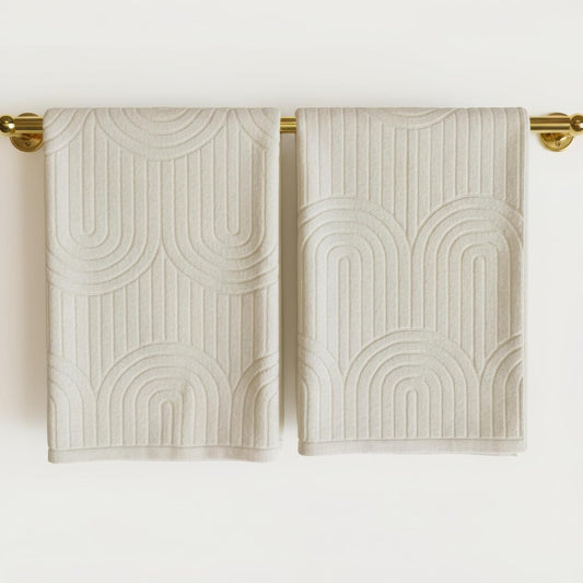 Decorative Hand Towels Set of 2 - Soft Boho Cotton for Bathroom or Kitchen