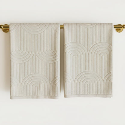 Decorative Hand Towels Set of 2 - Soft Boho Cotton for Bathroom or Kitchen