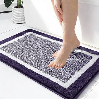 OLANLY Small Bathroom Rugs 24x16, Soft Absorbent Microfiber Bath Rugs, Grey