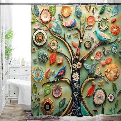 Boho Shower Curtain 72"x72" Water Repellent Polyester Fabric