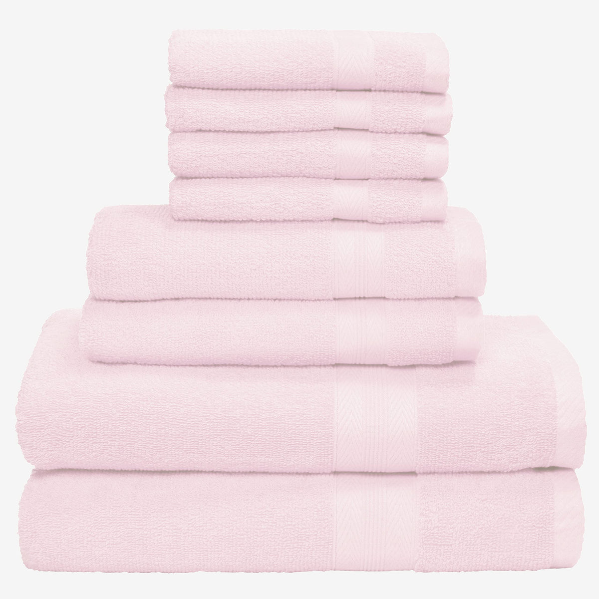 BOUTIQUO Navy Blue Towel Set - 8 Piece Bathroom Towel Set - 100% Ring Spun Cotton, 2 Bath Towel 27x54, 2 Hand Towel 16x28, 4 Washcloth 13x13 - Ultra Soft Highly Absorbent