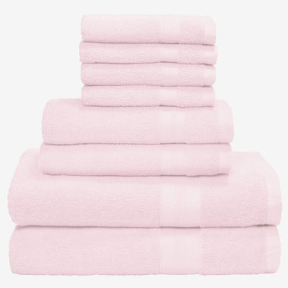 BOUTIQUO Navy Blue Towel Set - 8 Piece Bathroom Towel Set - 100% Ring Spun Cotton, 2 Bath Towel 27x54, 2 Hand Towel 16x28, 4 Washcloth 13x13 - Ultra Soft Highly Absorbent