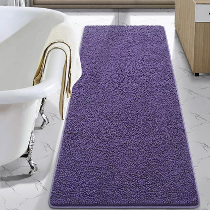 LOCHAS Luxury Bathroom Rug Shaggy Bath Mat 24 x 60 Inch, Gray