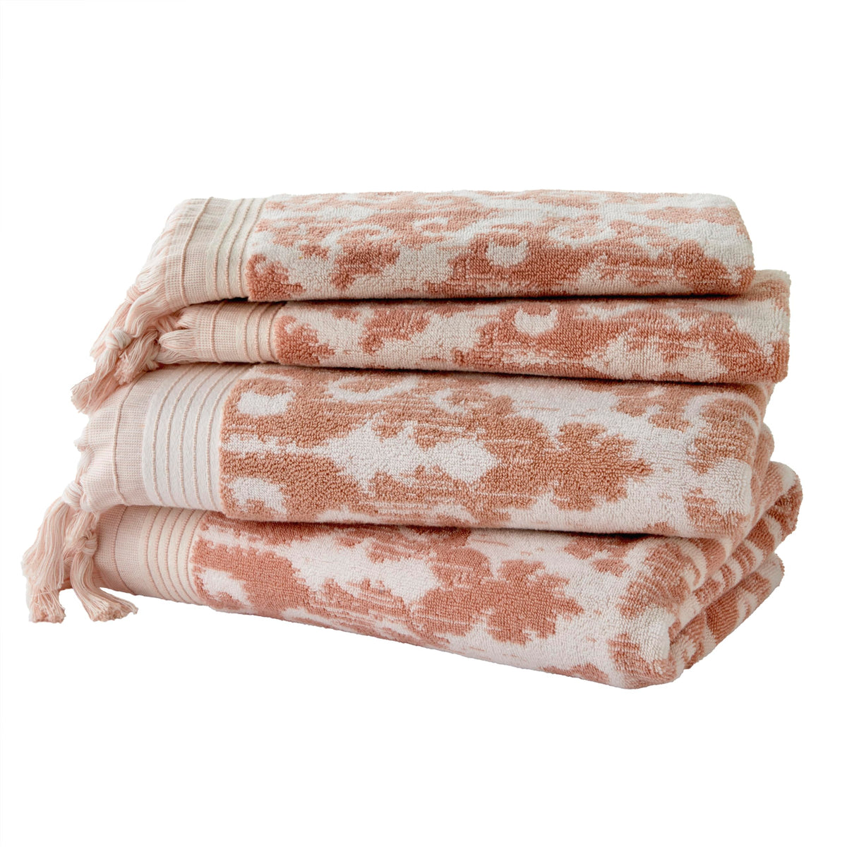 SKL Home Mirage Fringe Hand Towel Set-2pc, 100% Turkish Cotton, Taupe