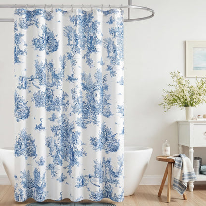 Mindsoft Vintage French Frog Toile Shower, Green, 72x72 Inch