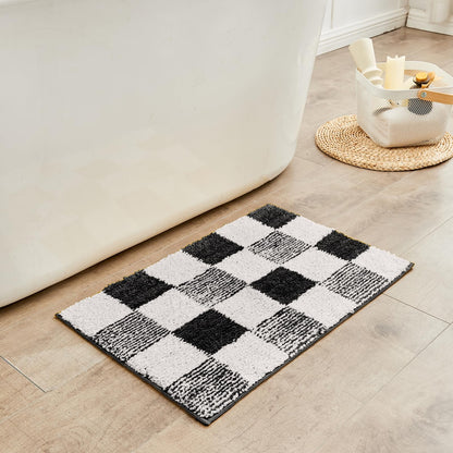 CozeCube Navy Blue Bath Mat 24"x16" Non Slip Washable Rug