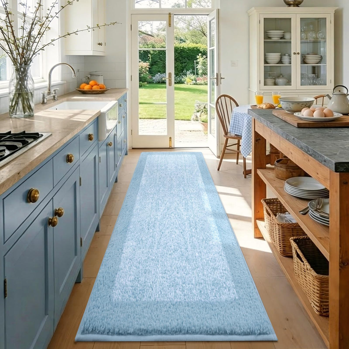 Long 2x4 Ft (48''x24'') Bathroom Rugs, Non Slip Washable Bath Mat Grey