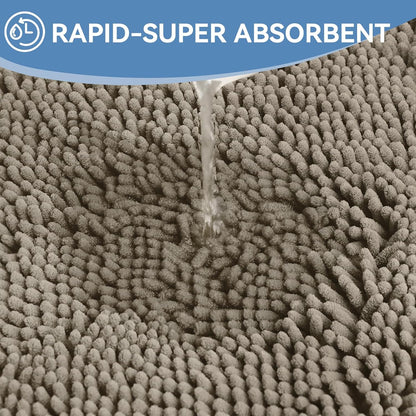 Bcoimo Small Bath Rug Mat,24x17 Chenille High Absorbent Latte Bathroom Mats