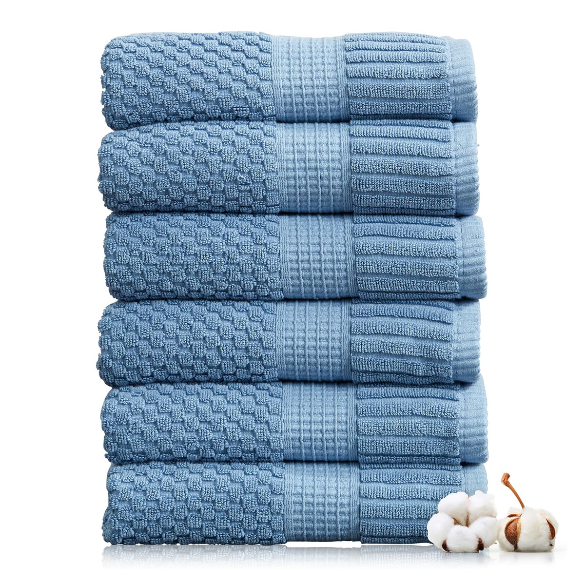 NY Loft 100% Cotton 4-Pack Bath Towel Set | White | Oeko-TEX | Quick-Dry