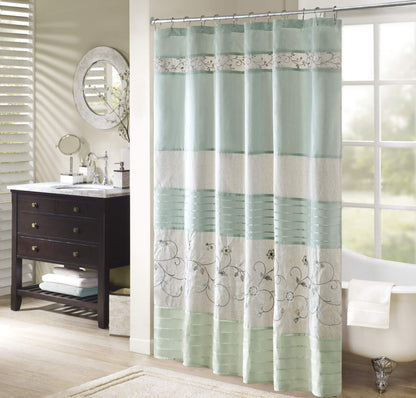Madison Park Serene Shower Curtain for Bathroom, 72 x 72, Purple
