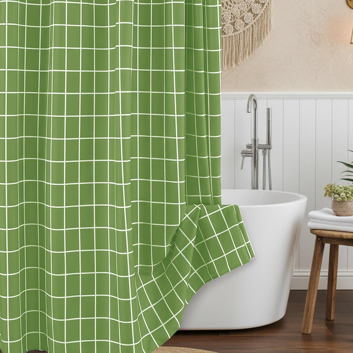 Fabric Shower Curtain-Black & White Farmhouse Shower Curtains for Bathroom