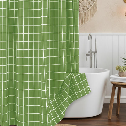 Fabric Shower Curtain-Black & White Farmhouse Shower Curtains for Bathroom