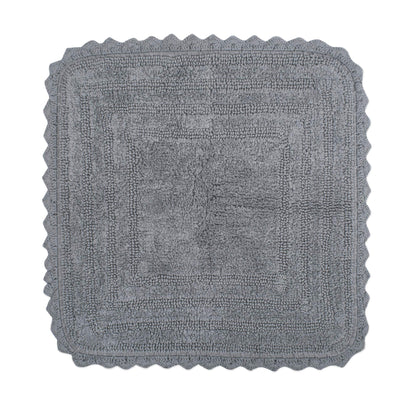 DII Crochet Collection Reversible Bath Mat, Small Oval, 17x24, Dark Green