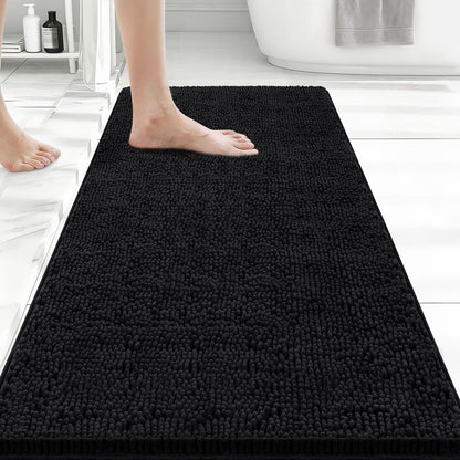 Bcoimo Bath Rug Mat,Sage Chenille High Absorbent Long Bathroom Runner Rugs